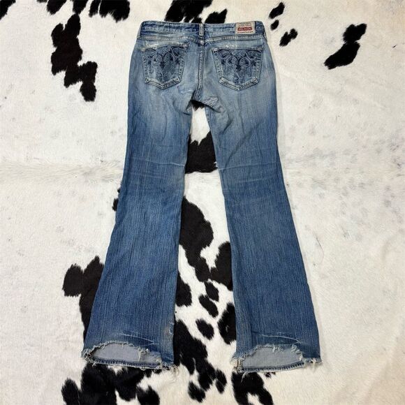 Vintage Big Star Women's Bootcut Flare Distressed Jeans Size 28L - Picture 2 of 16